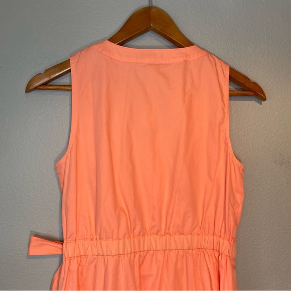 NWT Talbots Petite Coral V-Neck Poplin Functional Wrap Midi Dress Size 2P Preppy - Picture 7 of 16